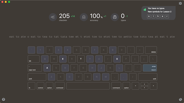 正確さ 100% で次のレッスンへ進めます